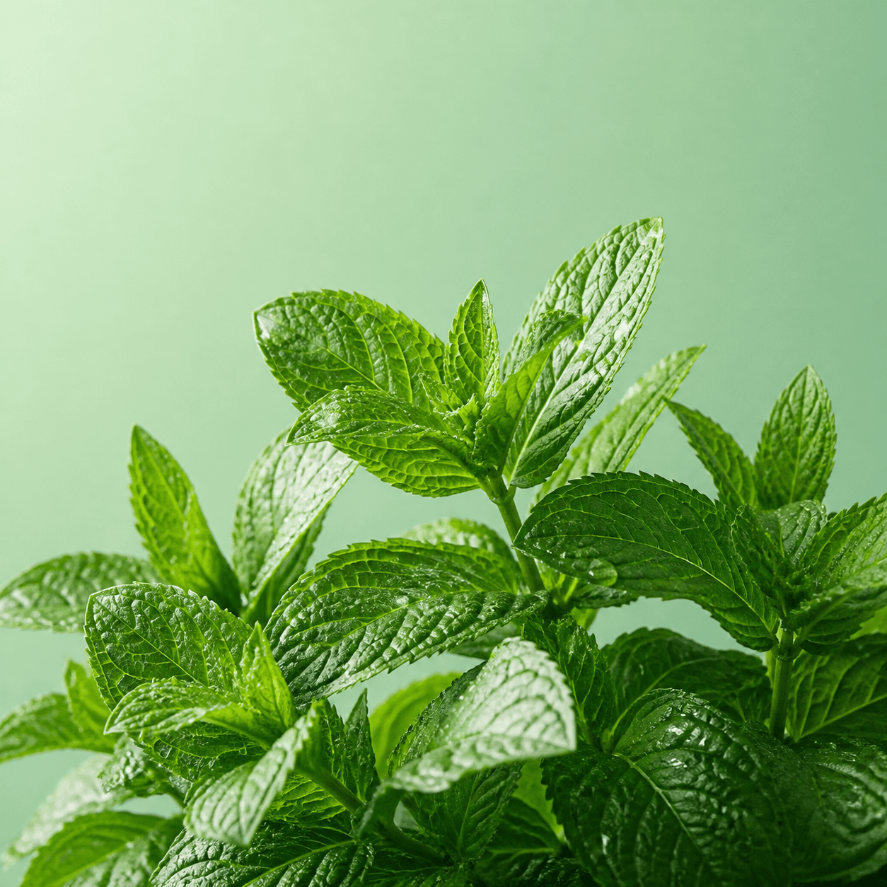 Spearmint flavor atmosphere with fresh ingredients