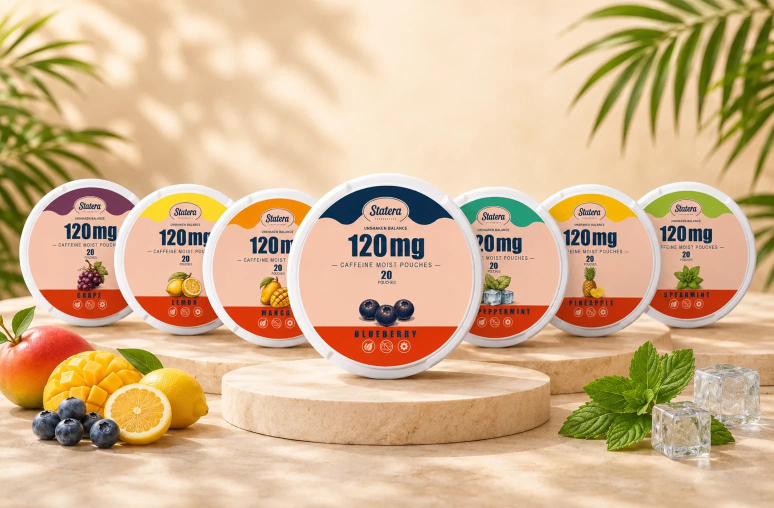 STATERA 120mg pouch cans across seven flavors