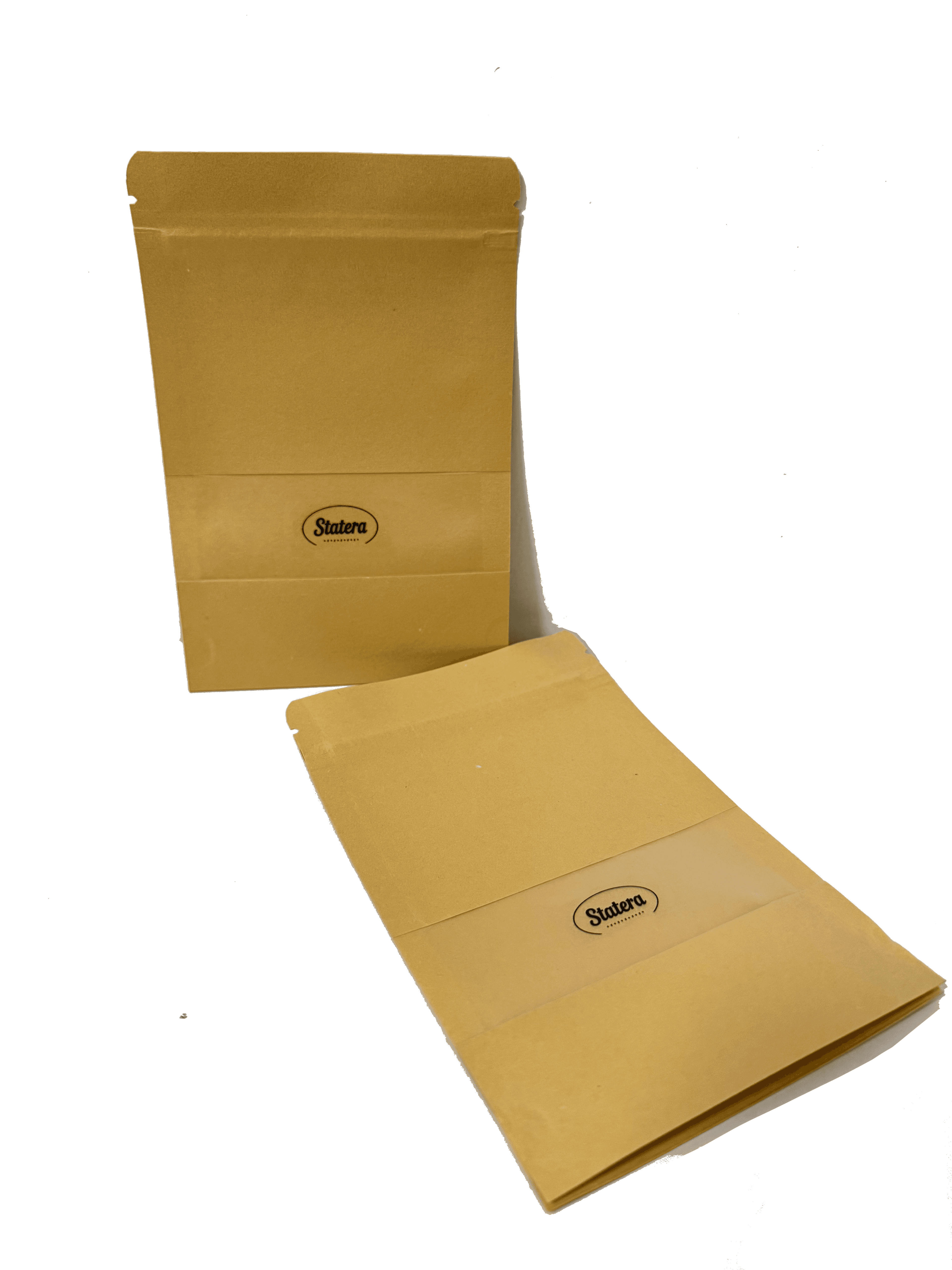 Fold-flat STATERA kraft mailer shown open and assembled